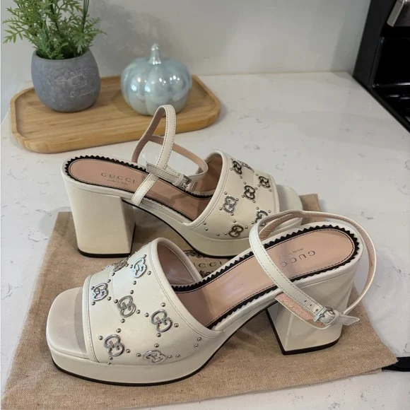 Gucci Beige Women's Heeled Sandals - Picture 2 of 3
